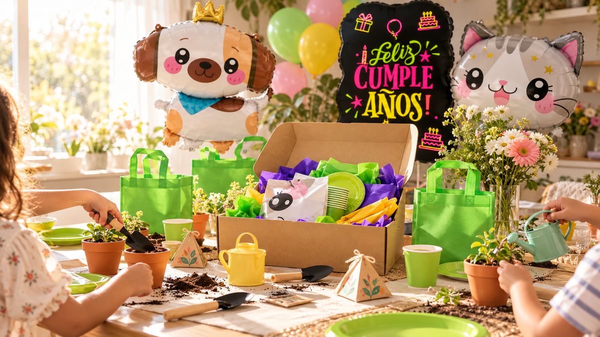 Familia preparando una actividad creativa de cumpleaños BOXFEST